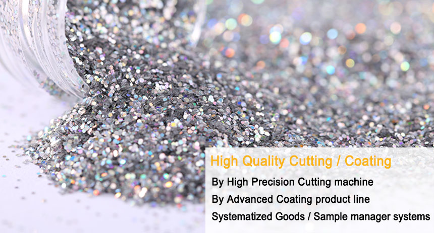 High quality cutting grey glitter