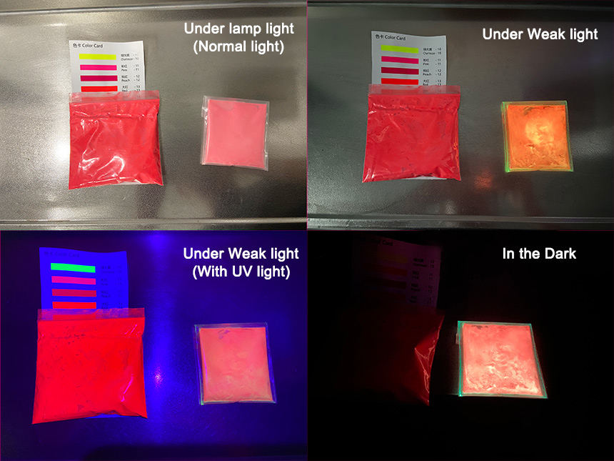 Pigmentos fosforescentes frente a pigmentos fluorescentes