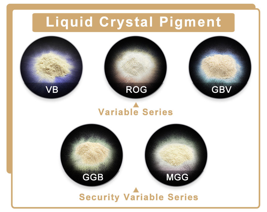 Pigmento de polímero de seguridad de cristal líquido