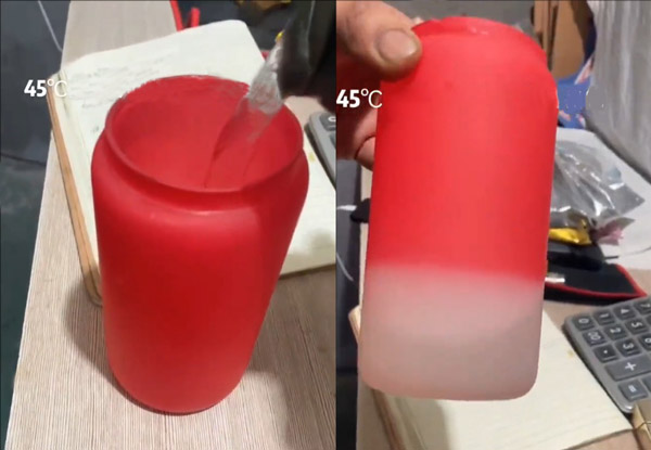 Tazas termocrómicas de 45 ℃.