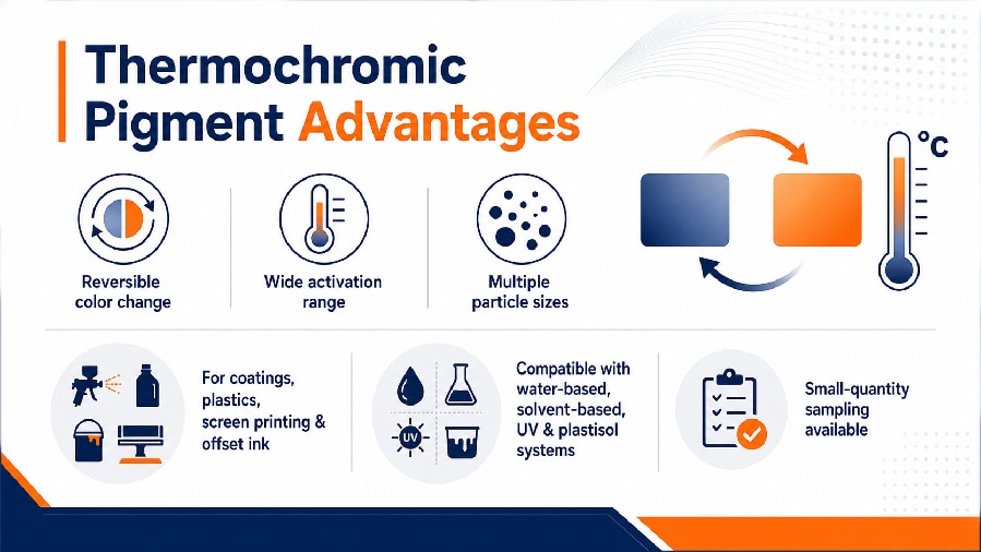 Thermochromic pigment procurement comparison for coatings and inks
