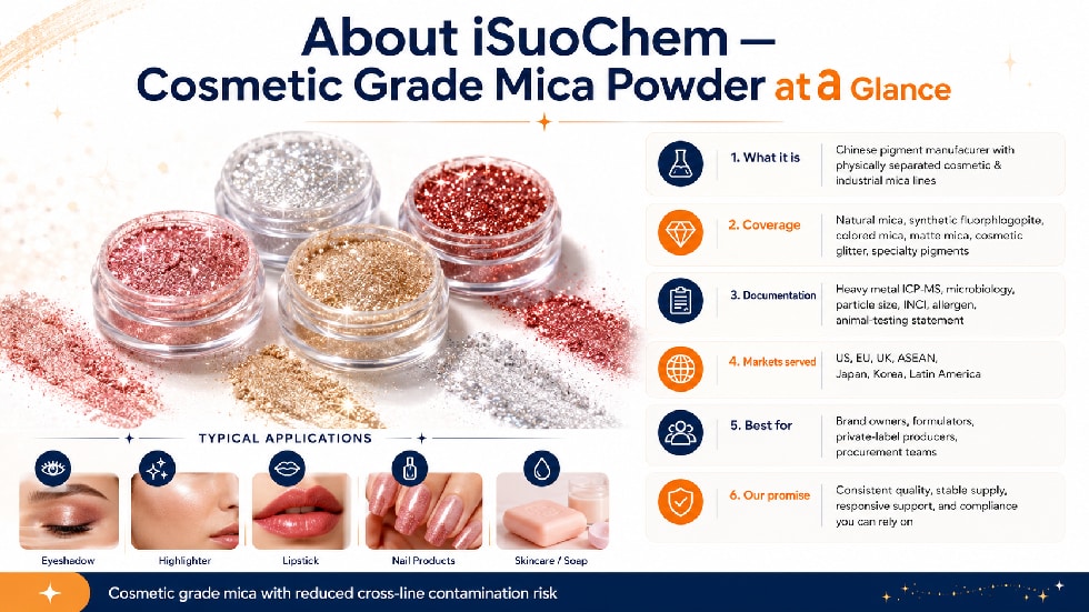 Decision flow for selecting cosmetic grade or industrial grade mica powder by application