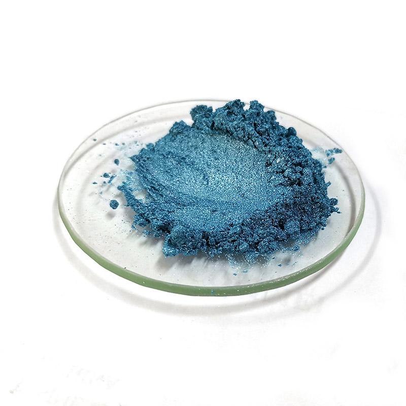 polvo de pigmento azul brillo perla