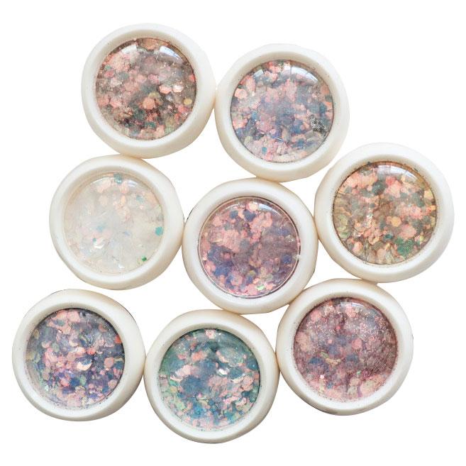 8 colors cosmetic grade chunky glitter
