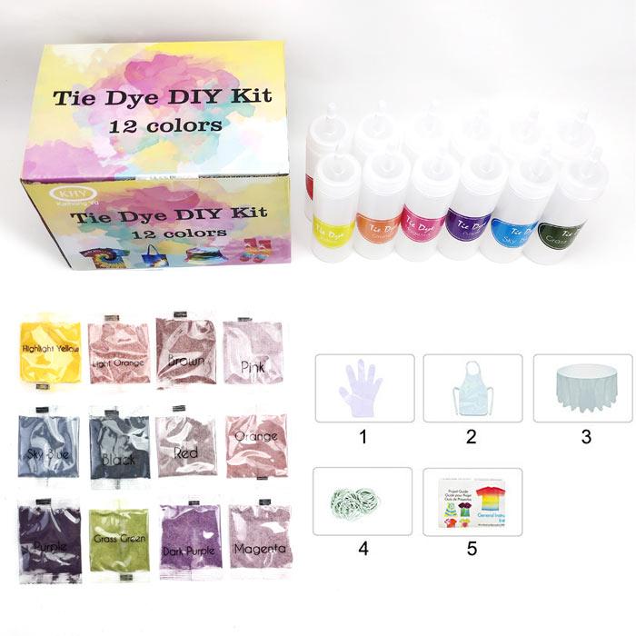 Kit DIY de teñido anudado de 12 colores