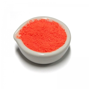 Pigmentos fluorescentes de color rojo anaranjado