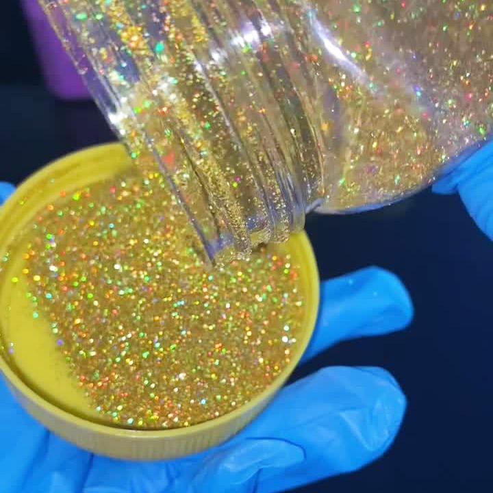 Brillo dorado holográfico