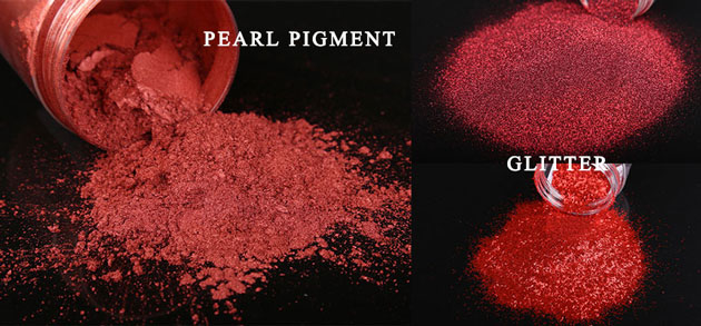 ¡El polvo de brillo y los pigmentos de perlas no son lo mismo!